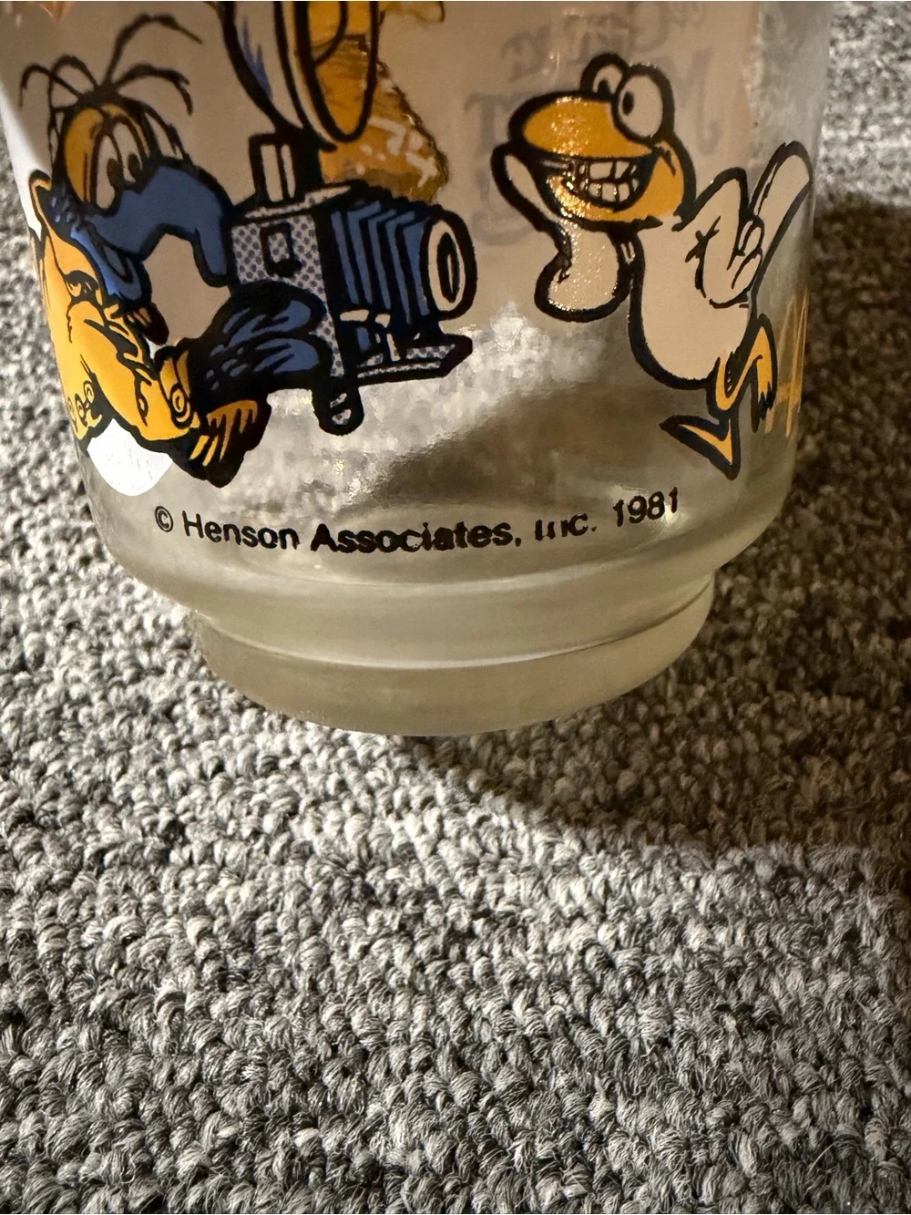 The Great Muppet Caper Vintage 1981 Promo Glass featuring Kermit the Frog